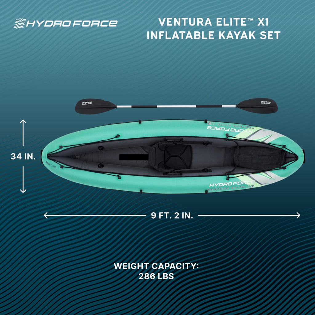Hydro Force Ventura Elite X1 Inflatable 1-Person Kayak Set 9'2"